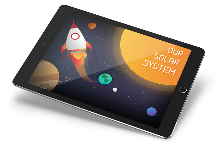 Solar system demo course on a tablet